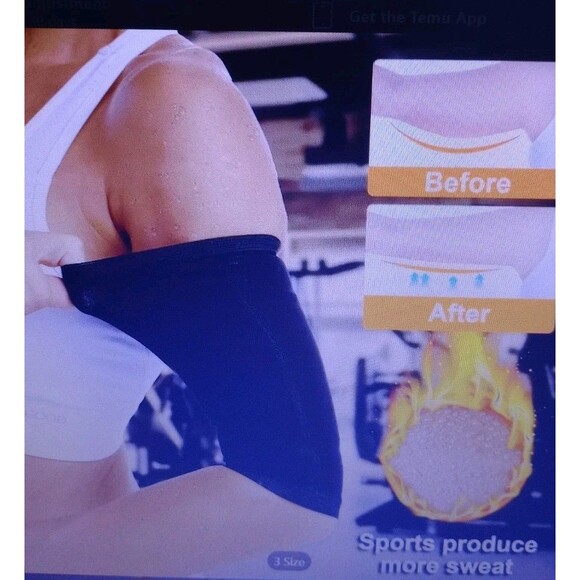 Women Arm Trimmers Sauna Sweat Arm Bands Arm Shaper Wraps Weight Loss 4XL Black - Picture 2 of 7